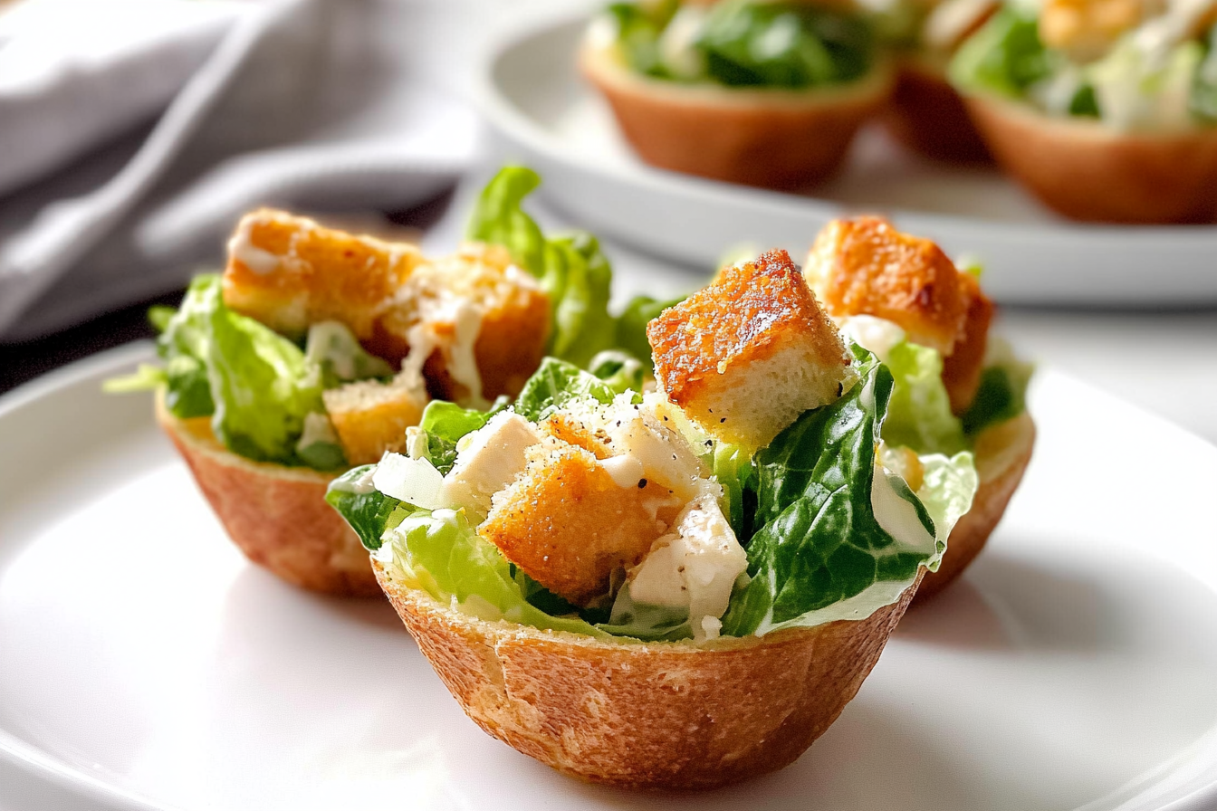 Chicken Caesar Salad Cups
