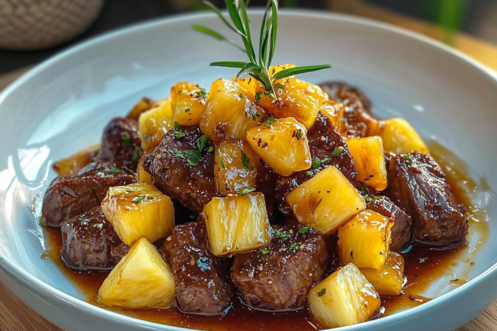 Honey Garlic Pineapple Beef