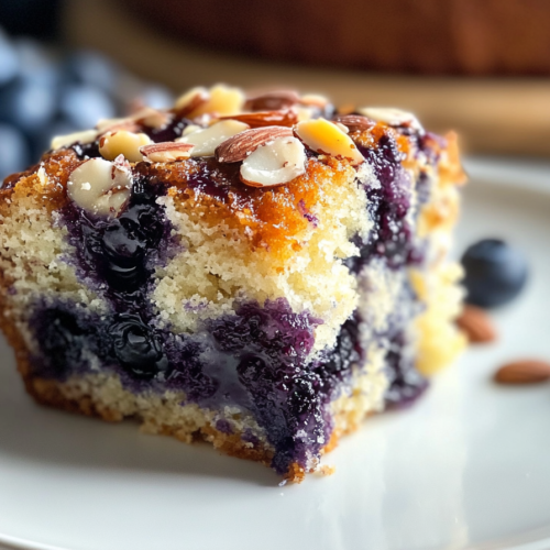 Blueberry Almond Praline Cake