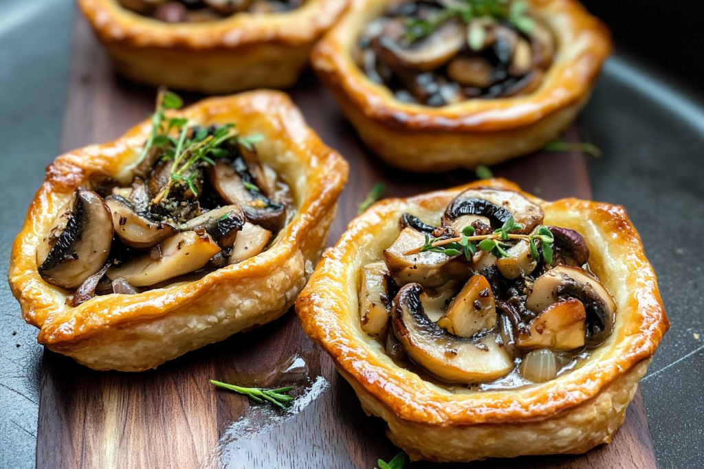 Mushroom, Shallot, and Herbed Goat Cheese Tarts