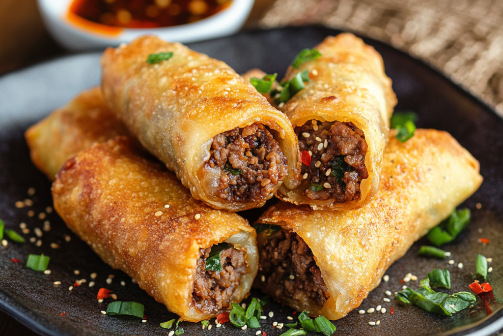 Ginger Cranberry & Walnut Crispy Beef Rolls