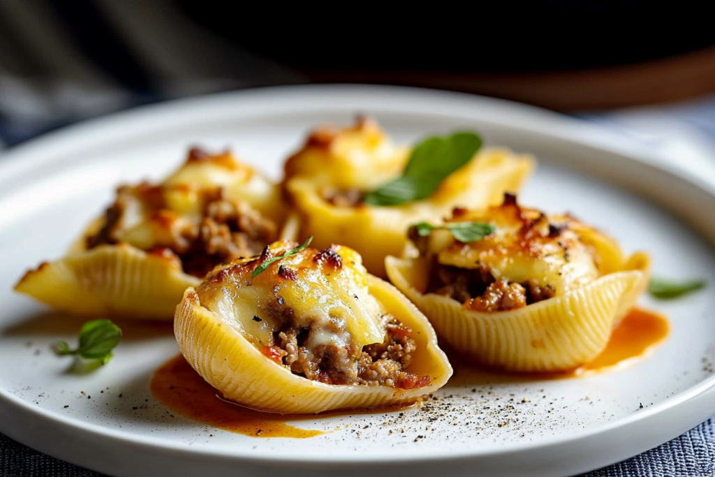 Cheesy Beef Stuffed Shells