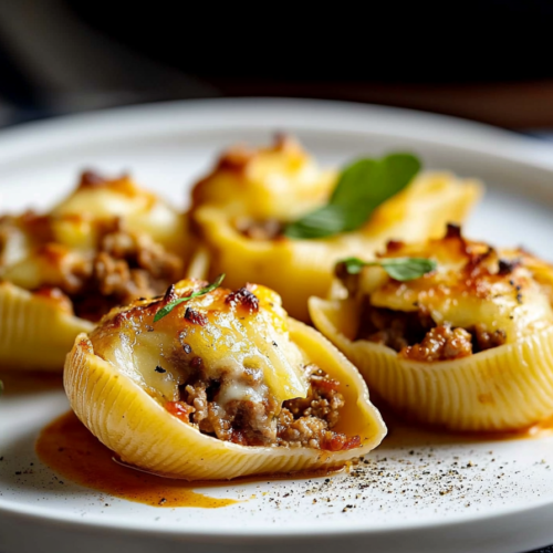 Cheesy Beef Stuffed Shells