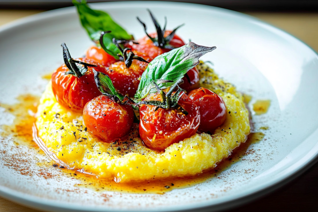 Fresh Corn Polenta with Blistered Tomatoes