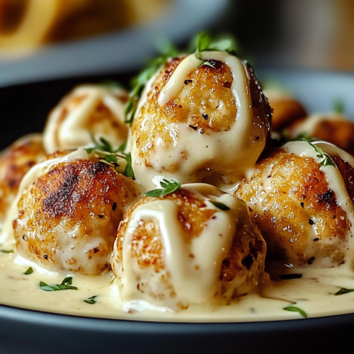 Garlic Butter Chicken Balls with Creamy Parmesan Pasta