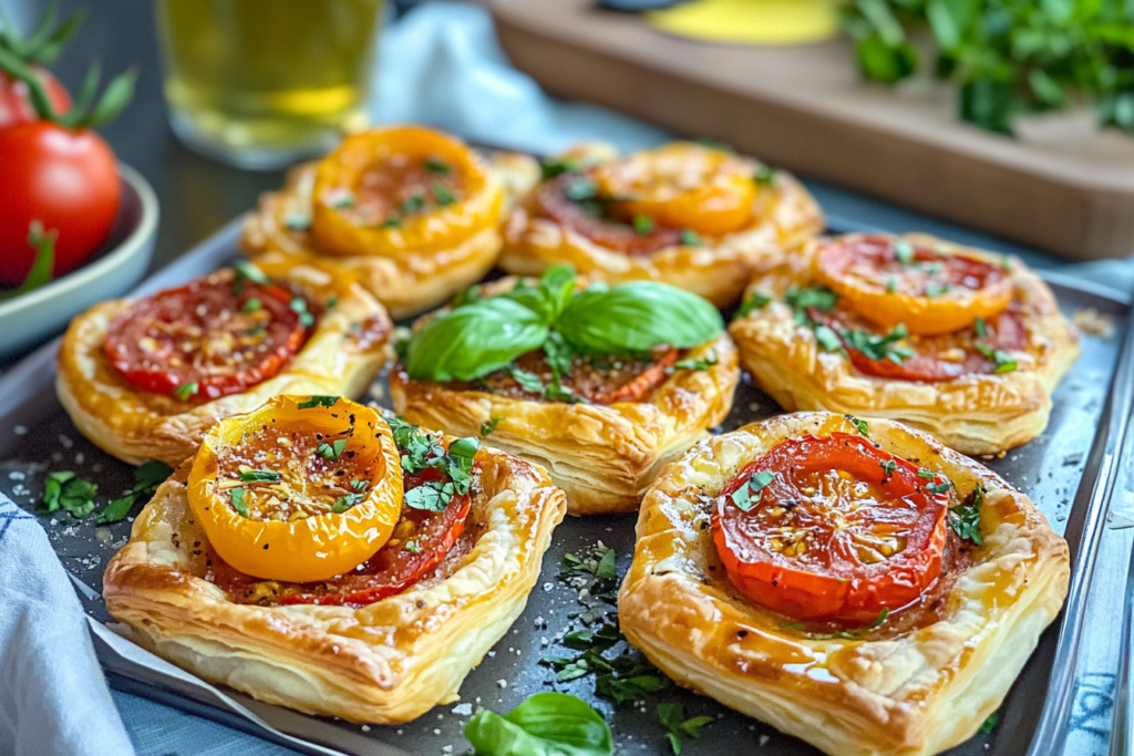 Heirloom Tomato Pizza Puff Pastry Tarts