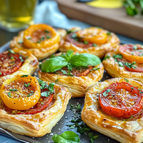 Heirloom Tomato Pizza Puff Pastry Tarts
