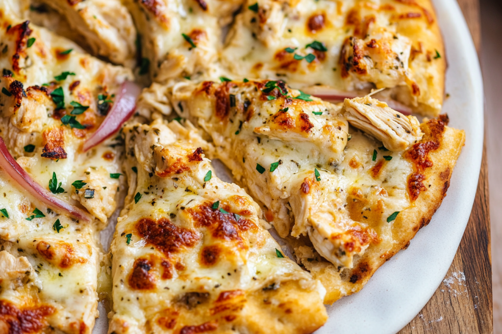 Easy Chicken Alfredo Flatbread