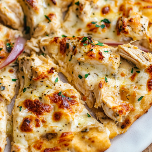 Easy Chicken Alfredo Flatbread