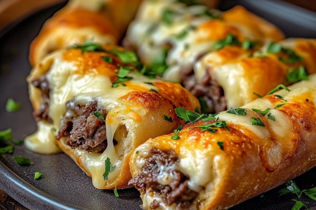 Philly Cheesesteak Stuffed Cheesy Breadsticks