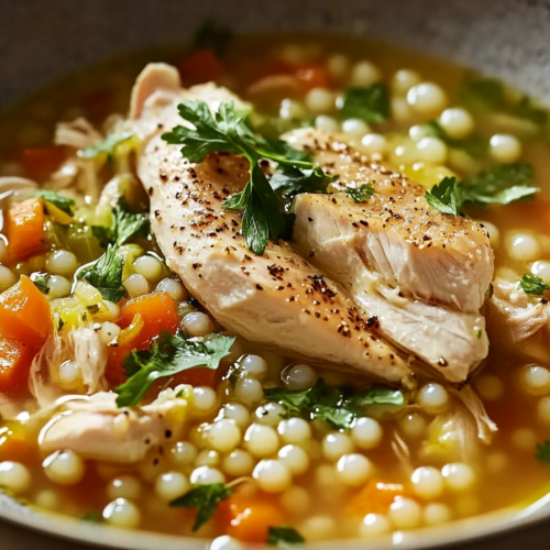 Chicken and Pearl Couscous Soup