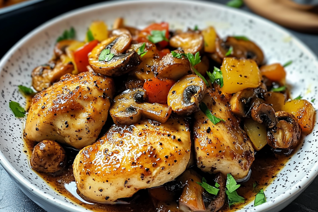 Black Pepper Chicken with Mushrooms Recipe