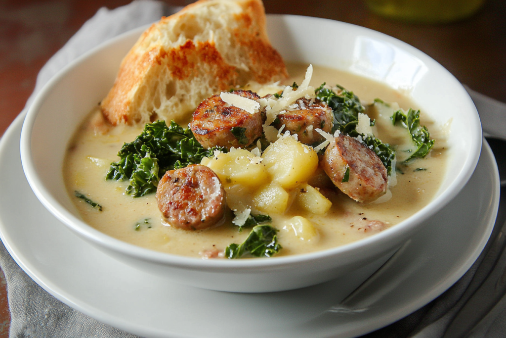 Creamy Sausage Potato Soup with Kale