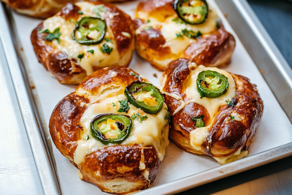 Cheddar Jalapeño Soft Pretzels