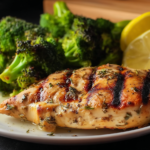 Grilled Lemon Garlic Chicken with Roasted Broccoli