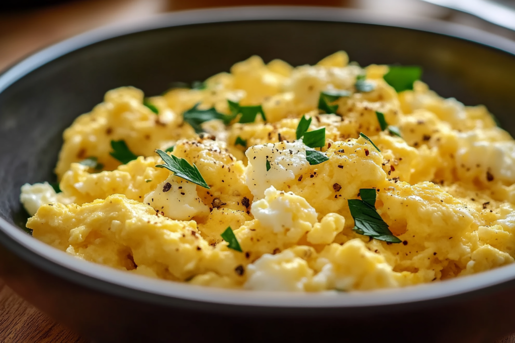 Breakfast Eggs Scramble with Cottage Cheese