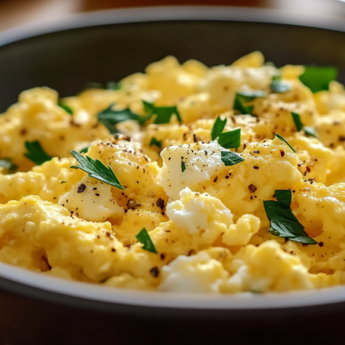 Breakfast Eggs Scramble with Cottage Cheese