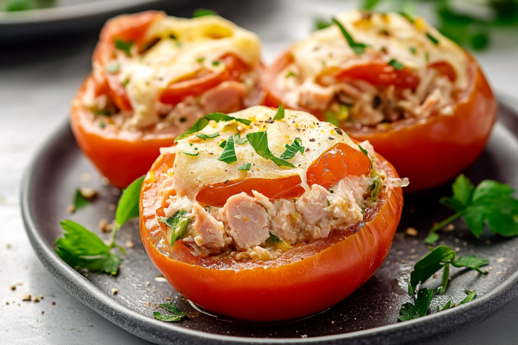 Tuna Melt Stuffed Tomatoes