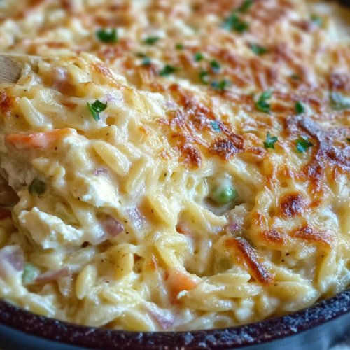 One Pan Baked Feta Veggie Orzo