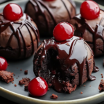 Decadent Black Forest Cookie Dough Brownie Bombs