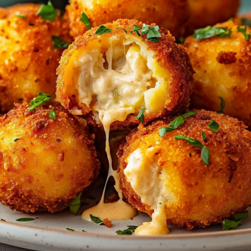 Crispy Potato Croquettes with Creamy Chicken Filling