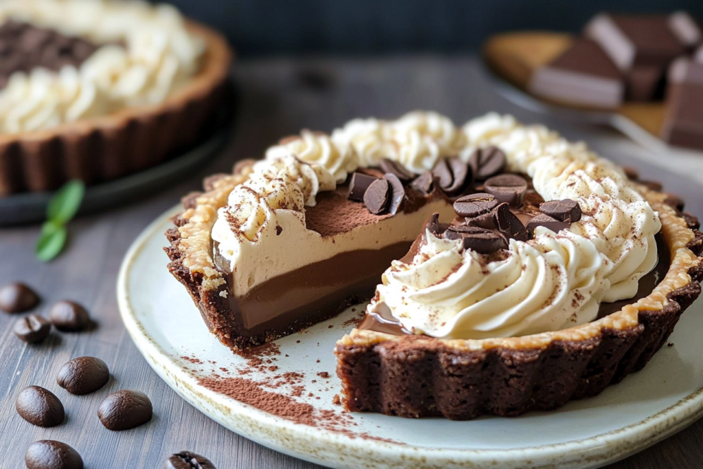 Dark Chocolate Tart with Espresso Whipped Cream