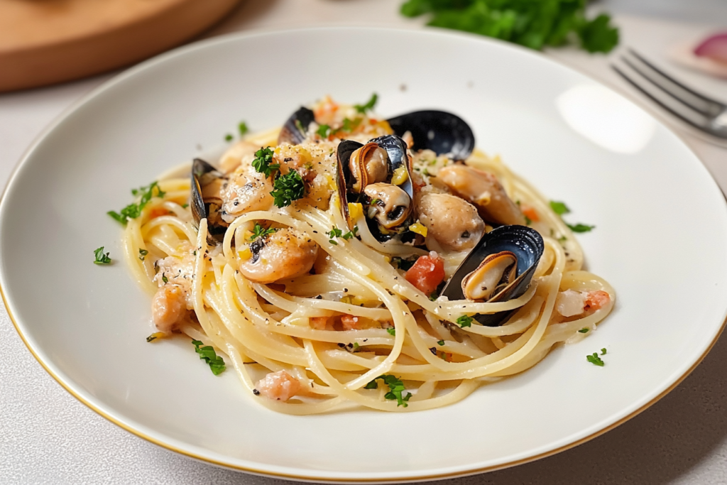 Speedy Mussels with Pasta
