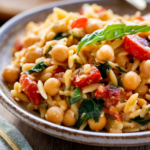 Creamy Tuscan Chickpeas & Orzo