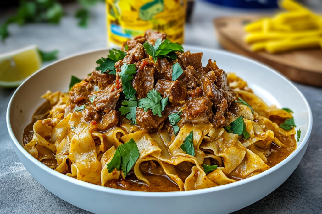 Spicy Curry Goat Noodles